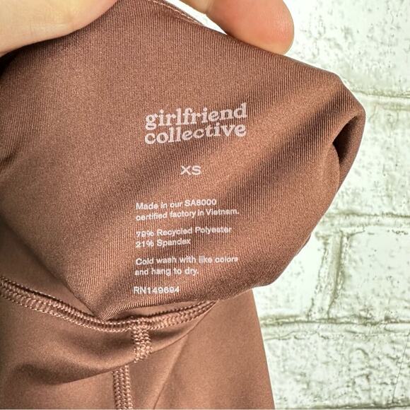 Girlfriend Collective Leggings Earth Compressive High Rise Crop Brown Athletic - Picture 4 of 6